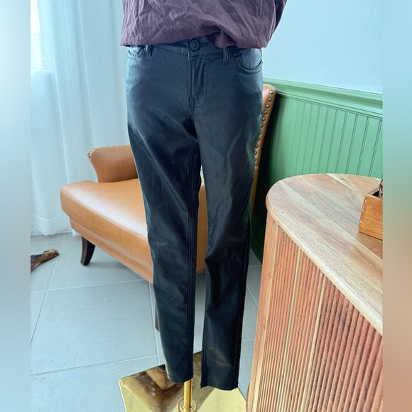 All Saints Ashby Midrise skinny jeans in shiny coated black NWOT size 27 - Picture 8 of 10